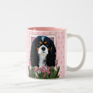 Tasse 2 Couleurs Jour de mères - tulipes roses - cavalier -