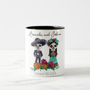 Tasse 2 Couleurs Jour des Skeletons du crâne de sucre mort