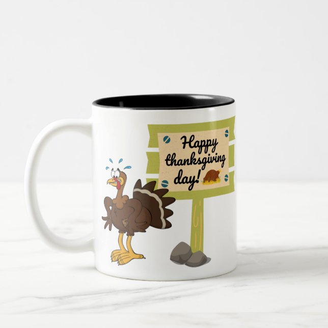 Tasse 2 Couleurs Jour du bon thanksgiving amusant (Gauche)