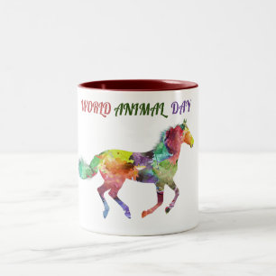 Tasse 2 Couleurs Journée mondiale des animaux