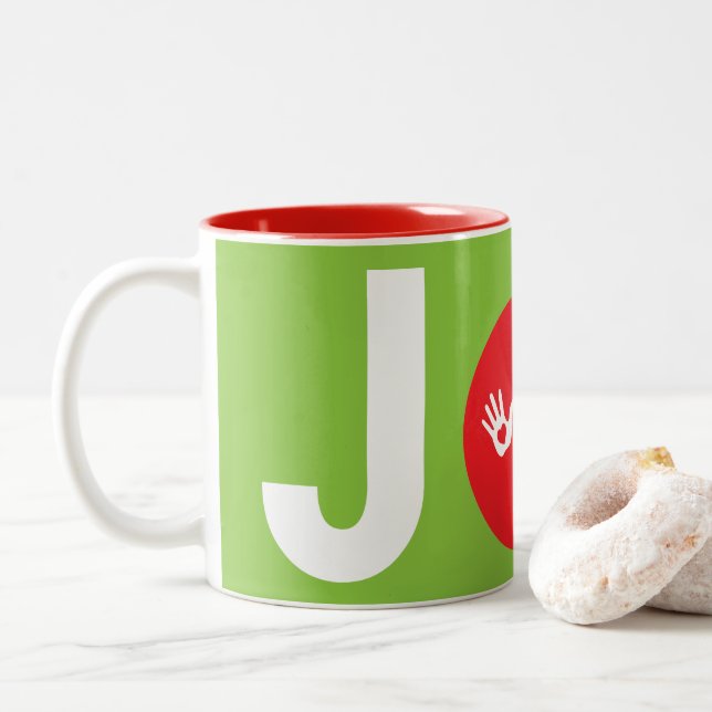 Tasse 2 Couleurs JOY Chiropractic Ornament Design (Avec donut)