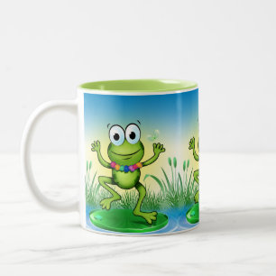 Tasse 2 Couleurs Joyeuse grenouille à sauter têtue