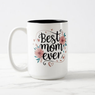 Tasse 2 Couleurs "Joyeuse maman d'anniversaire - Design de coeur
