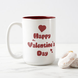 Tasse 2 Couleurs Joyeuse Saint-Valentin Cœurs Mignons