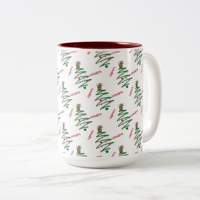 Tasse 2 Couleurs Joyeuses fêtes (Devant droit)
