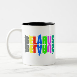 Tasse 2 Couleurs Joyeuses Lettres colorées de Biélorussie