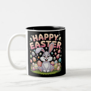 Tasse 2 Couleurs Joyeuses Pâques 2025  Œufs Lapin Mignon