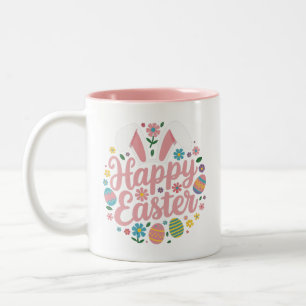 Tasse 2 Couleurs Joyeuses Pâques oeuf lapin