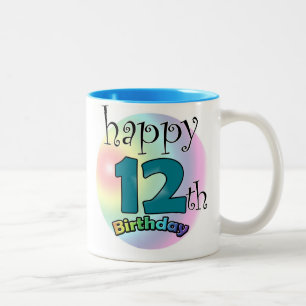Tasse 2 Couleurs Joyeux 12e anniversaire