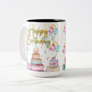 Tasse 2 Couleurs Joyeux Anniversaire 