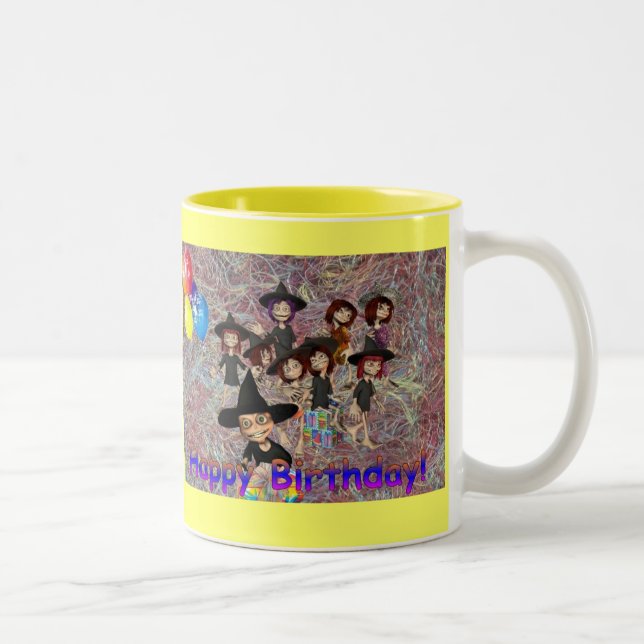 Tasse 2 Couleurs Joyeux anniversaire (Droit)