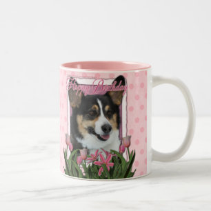 Tasse 2 Couleurs Joyeux anniversaire - corgi