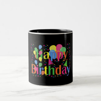 Tasse 2 Couleurs Joyeux Ballons de fête d'anniversaire