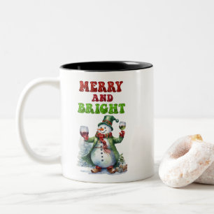Tasse 2 Couleurs Joyeux bonhomme de neige