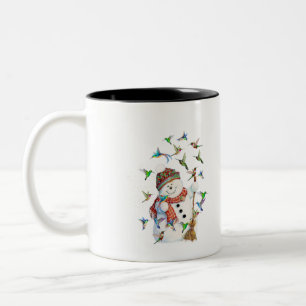Tasse 2 Couleurs Joyeux bonhomme de neige de Noël