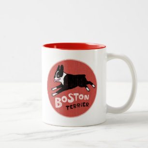 Tasse 2 Couleurs Joyeux Boston Terrier Running   Joli chien de dess