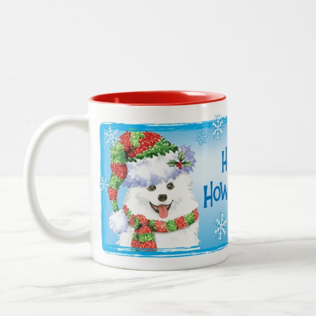 Tasse 2 Couleurs Joyeux chien d'esquimau Howliday (Gauche)