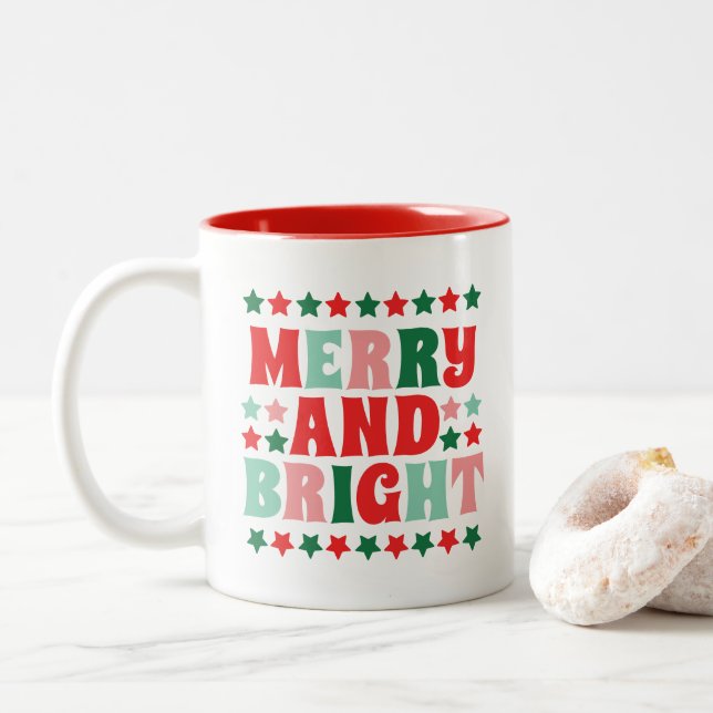 Tasse 2 Couleurs Joyeux et Super Noël (Avec donut)