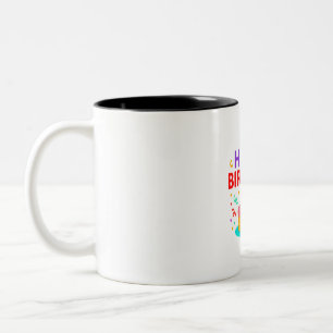 Tasse 2 Couleurs Joyeux gâteau d'anniversaire Graphic