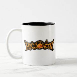 Tasse 2 Couleurs Joyeux Halloween Citrouille à l'Œil de Rubis Cadre