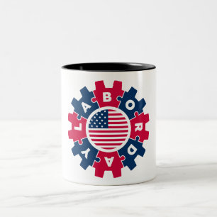 Tasse 2 Couleurs Joyeux Labor Day Amusant