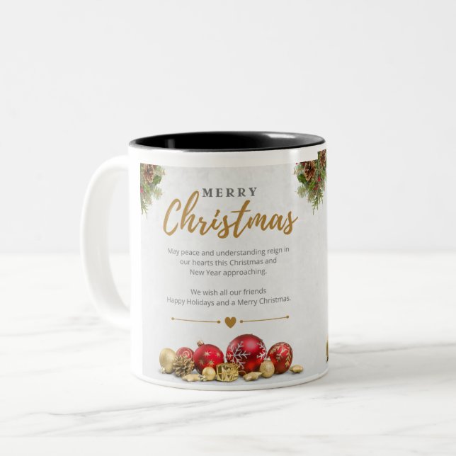 Tasse 2 Couleurs Joyeux Noël (Devant gauche)