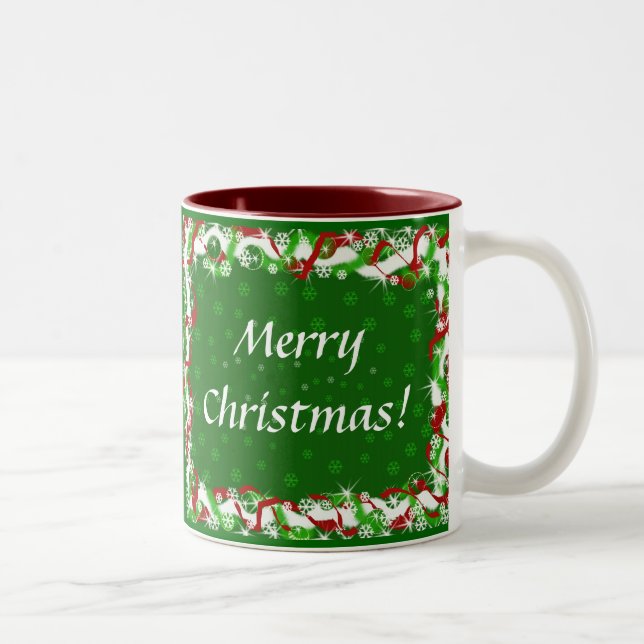 Tasse 2 Couleurs Joyeux Noël - bonnes fêtes (Droit)
