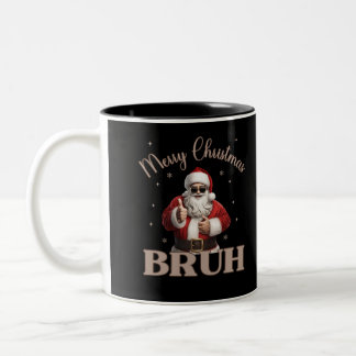 Tasse 2 Couleurs Joyeux Noël BRUH Drôle design