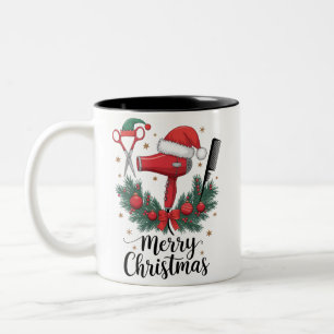 Tasse 2 Couleurs Joyeux Noël Coiffeur Coiffeuse Noël Cheveux 