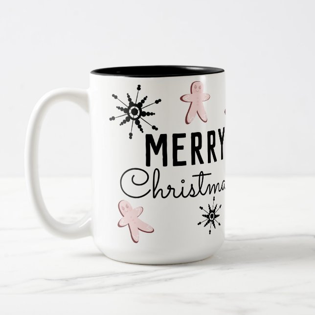 Tasse 2 Couleurs Joyeux Noël Cookie pain d'épices (Gauche)