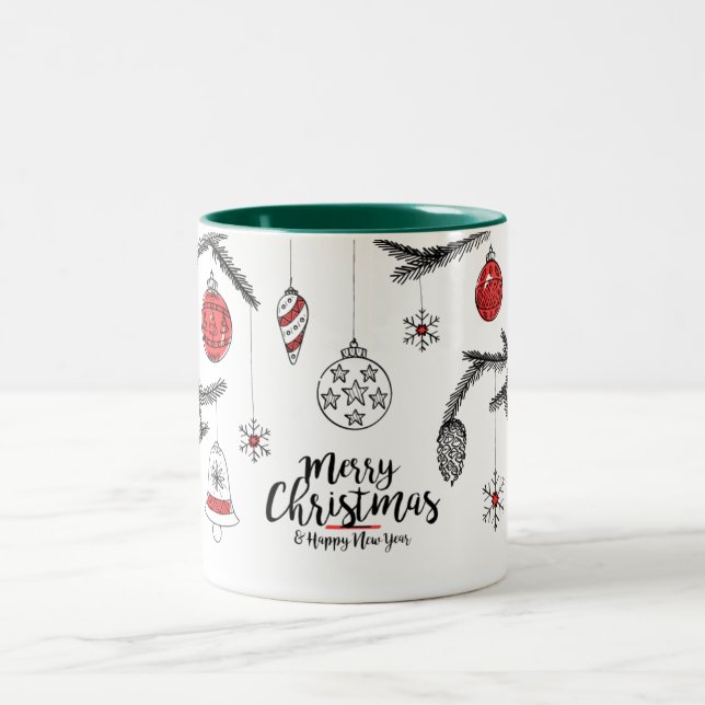 Tasse 2 Couleurs Joyeux Noël et Bonne Année (Centre)