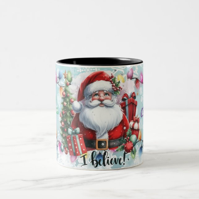 Tasse 2 Couleurs Joyeux Noël Père Noël (Centre)