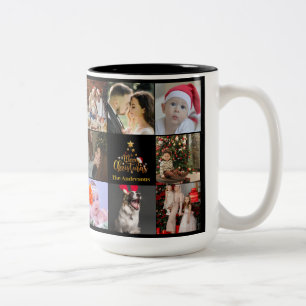 Tasse 2 Couleurs Joyeux Noël Photo Collage