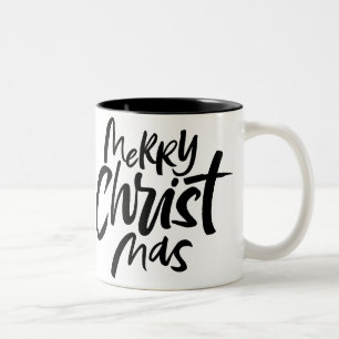 Tasse 2 Couleurs Joyeux NOËL Religieux Chrétien Noir Blanc