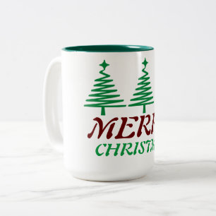 Tasse 2 Couleurs Joyeux Noël Vacances Élégant