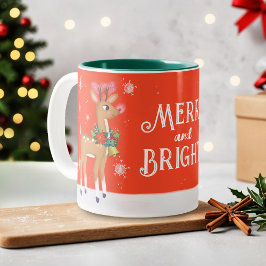 Tasse 2 Couleurs Joyeux Rudolph Reindeer