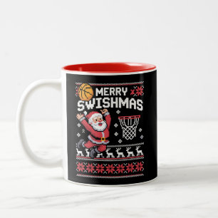 Tasse 2 Couleurs Joyeux Swishmas Basket Noël dégueulasse Xmas 