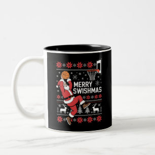 Tasse 2 Couleurs Joyeux Swishmas Basket Noël Moche Xmas 