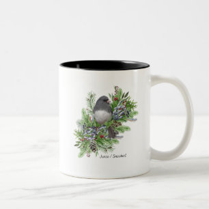 Tasse 2 Couleurs Junco de boue d'oiseaux/Snowbird