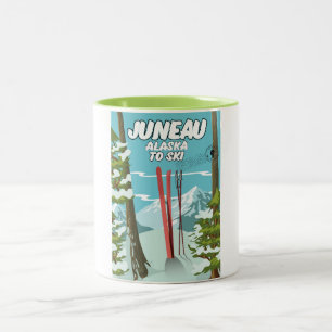 Tasse 2 Couleurs Juneau Alaska Pour Skier