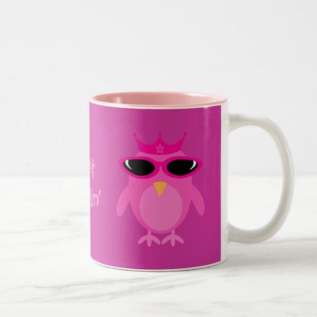 Tasse 2 Couleurs Juste princesse rose Owls With Sunglasses de (Droit)