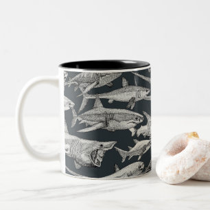 Tasse 2 Couleurs juste requins noir métal arme