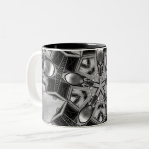 Tasse 2 Couleurs Kaléidoscope gris foncé Star...