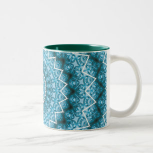 Tasse 2 Couleurs Kaleidoscope / Mandala bleu clair