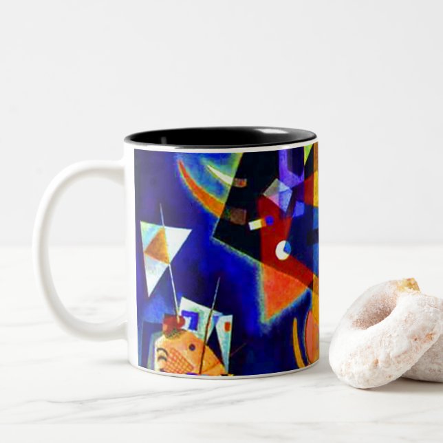 Tasse 2 Couleurs Kandinksy dans le bleu (Avec donut)