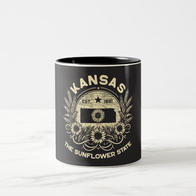 Tasse 2 Couleurs Kansas L'État Du Tournesol (Centre)
