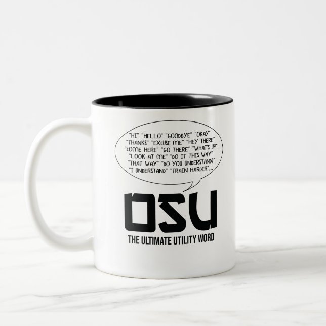 Tasse 2 Couleurs Karate Osu Shotokan Kata Ultimate (Gauche)