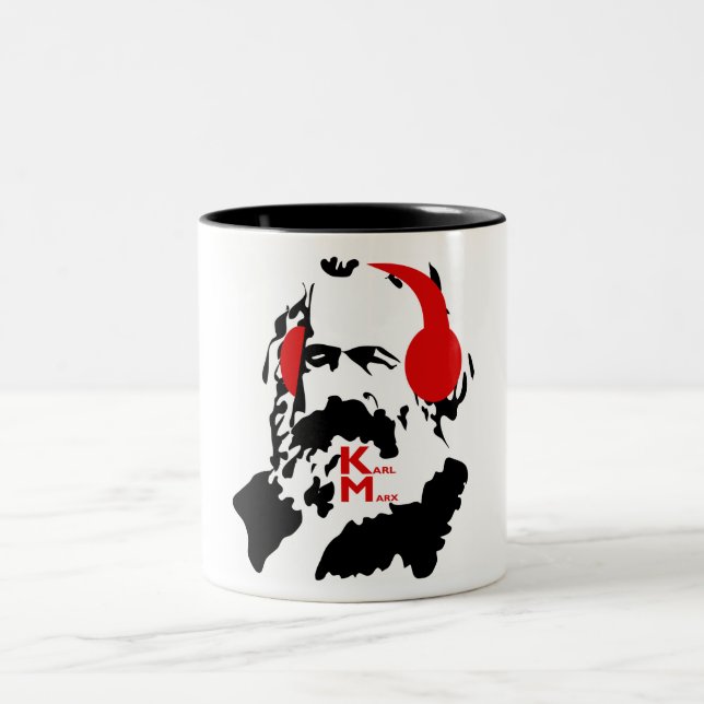 TASSE 2 COULEURS KARL MARX AVEC DES ÉCOUTEURS (Centre)