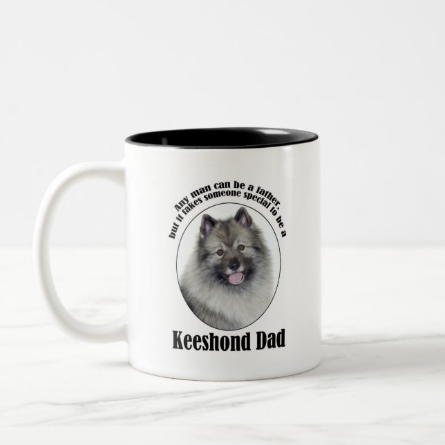 Tasse 2 Couleurs Keeshond Papa (Gauche)
