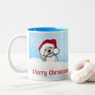 Tasse 2 Couleurs KiniArt Doodle Chien de Noël
